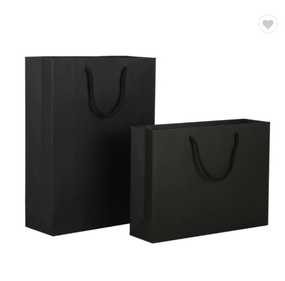 Giá tốt. ODM Matte Lamination Paper Bag Packaging Custom Logo Túi mua sắm màu đen trực tuyến