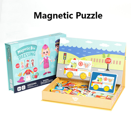 Ước tính học tập từ tính giáo dục Jigsaw Puzzle Bảng Đồ giao thông quần áo cho trẻ em