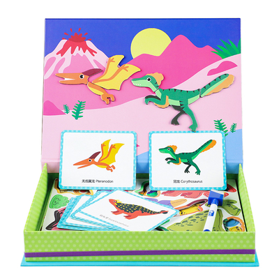 Giá tốt. Trẻ em Magnetic Jigsaw Puzzle Dinosaur Book Play Box đồ chơi cho mẫu giáo trực tuyến